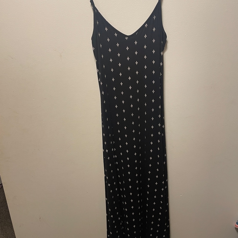 Ann Taylor Loft Womens Maxi Print Sleeveless Dress Black Size MP - Picture 6 of 6